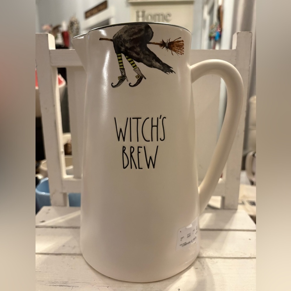 Rae Dunn Black and White Ceramic Pitcher